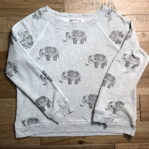 WILDFOX French Terry gray elephant sweatshirt small - Picture 3 of 7